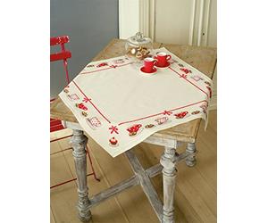 VERVACO Mantel para Kit Bordado Punto De Cruz Contado Bordado Pausa para CAFÉ Decoracion para Manualidades DIY Adultos Set Ocio Creativo Regalo ca. 80 x 80 cm Cross Stitch Embroidery