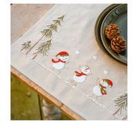 VERVACO Manteles Individuales Tela Para Bordar Set Completo Bordado Tela Impresa MUÑECOS NIEVE SET DE 2 Decoracion Para Manualidades DIY Adultos Set Ocio Creativo Regalo ca. 35 x 45 cm Embroidery
