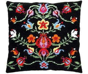VERVACO Medio Punto De Cruz Kit Cojin Decorativo Folklore Manualidades Adultos Decoracion Bordar Kit Principiantes Completo DIY Bordado Creativo Regalo ca. 40x40 cm Cross Stitch Embroidery