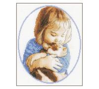 VERVACO PN-0198496 Kit de punto de cruz con cuentas, abrazos de gato, blanco, 30 cm x 22 cm x 3 cm