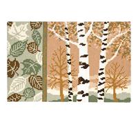 VERVACO Punto De Cruz Kit Alfombra Decorativo ABEDULES Manualidades Adultos Decoracion Bordar Kit Principiantes Completo DIY Bordado Creativo Regalo ca. 75 x 50 cm Cross Stitch Embroidery