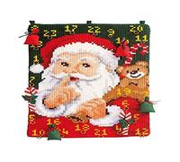 Vervaco Punto De Cruz Kit Calendario Adviento Navidad SHHH... Manualidades Adultos Decoracion Bordar Kit Principiantes Completo DIY Bordado Creativo Regalo ca. 40 x 53 cmCross Stitch Embroidery