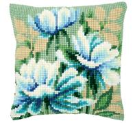 Vervaco Punto De Cruz Kit Cojin Decorativo ANÉMONAS JAPONESAS Manualidades Adultos Decoración Bordar Kit Principiantes Completo DIY Bordado Creativo Regalo ca. 40x40 cm Cross Stitch