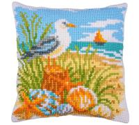 Vervaco Punto De Cruz Kit Cojin Decorativo BRISA MARINA Manualidades Adultos Decoracion Bordar Kit Principiantes Completo DIY Bordado Creativo Regalo 40 x 40 cm Cross Stitch