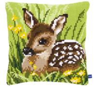 Vervaco Punto De Cruz Kit Cojin Decorativo Ciervo PEQUEÑO Manualidades Adultos Decoracion Bordar Kit Principiantes Completo DIY Bordado Creativo Regalo ca. 40x40 cm Cross Stitch Embroidery