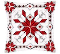 Vervaco Punto De Cruz Kit Cojin Decorativo Cristales DE Hielo I Manualidades Adultos Decoracion Bordar Kit Principiantes Completo DIY Bordado Creativo Regalo ca. 40x40 cm Cross Stitch