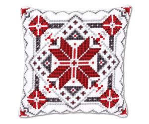 Vervaco Punto De Cruz Kit Cojin Decorativo Cristales DE Hielo II Manualidades Adultos Decoracion Bordar Kit Principiantes Completo DIY Bordado Creativo Regalo ca. 40x40 cm Cross Stitch Embroidery