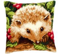 Vervaco Punto De Cruz Kit Cojin Decorativo Erizo con Bayas Manualidades Adultos Decoracion Bordar Kit Principiantes Completo DIY Bordado Creativo Regalo ca. 40x40 cm Cross Stitch Embroidery