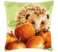 Vervaco Punto De Cruz Kit Cojin Decorativo Erizo EN Manzanas Manualidades Adultos Decoracion Bordar Kit Principiantes Completo DIY Bordado Creativo Regalo ca. 40x40 cm Cross Stitch Embroidery