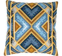 Vervaco Punto De Cruz Kit Cojin Decorativo GEOMÉTRICO Manualidades Adultos Decoracion Bordar Kit Principiantes Completo DIY Bordado Creativo Regalo ca. 40x40 cm Cross Stitch Embroidery