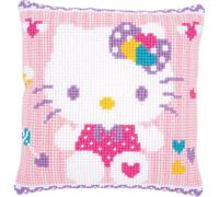 Vervaco Punto De Cruz Kit Cojin Decorativo HELLO KITTY PASTEL Manualidades Adultos Decoracion Bordar Kit Principiantes Completo DIY Bordado Creativo Regalo ca. 40x40 cm Cross Stitch Embroidery
