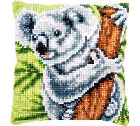 Vervaco Punto De Cruz Kit Cojin Decorativo KOALA Manualidades Adultos Decoracion Bordar Kit Principiantes Completo DIY Bordado Creativo Regalo ca. 40x40 cm Cross Stitch Embroidery