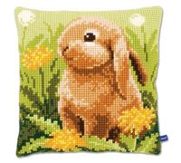 Vervaco Punto De Cruz Kit Cojin Decorativo Liebre PEQUEÑA Manualidades Adultos Decoracion Bordar Kit Principiantes Completo DIY Bordado Creativo Regalo ca. 40x40 cm Cross Stitch Embroidery