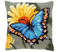 Vervaco Punto De Cruz Kit Cojin Decorativo Mariposa Manualidades Adultos Decoracion Bordar Kit Principiantes Completo DIY Bordado Creativo Regalo ca. 40x40 cm Cross Stitch Embroidery