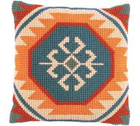 Vervaco Punto De Cruz Kit Cojin Decorativo MOTIVOS KILIM Manualidades Adultos Decoracion Bordar Kit Principiantes Completo DIY Bordado Creativo Regalo ca. 40x40 cm Cross Stitch Embroidery