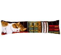 Vervaco Punto De Cruz Kit Cojin Puerta Entrada Decorativos Gato DURMIENDO Manualidades Adultos Decoracion Bordar Kit Principiantes Completo DIY Bordado Creativo Regalo ca. 80 x 20 cm Cross Stitch