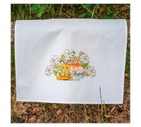 VERVACO Punto De Cruz Kit Completo Bordado Tela Impresa Paño De Cocina Para BordarABEJITA FELIZ Decoracion Para Manualidades Toallas DIY Adultos Set Regalo ca. 46 x 71 cm Cross Stitch Embroidery