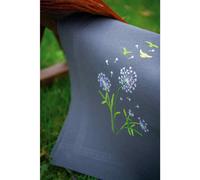 Vervaco Set de puntadas de satén para mantelería "Flower Fluff", diseño de borda