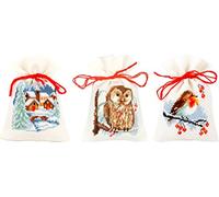Vervaco – Kit de punto de cruz contado, bolsas aromáticas, set invierno 3 unidades, 8 x 12 cm