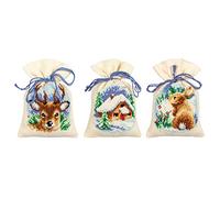 VERVACO Vevaco Kits De Punto De Cruz Contado Bolsas Aromáticas DIY Creativo Set INVIERNO JUEGO DE 3 Manualidades Bordar Kit Principiantes Decoration Hogar Regalo ca. 8 x 12 cm Cross Stitch Embroidery