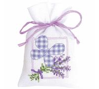 Vevaco Kits De Punto De Cruz Contado Bolsas Aromáticas DIY Creativo Set Ramas DE Lavanda con Mariposa Manualidades Bordar Kit Principiantes Decoration Hogar Regalo ca. 8 x 12 cm Cross Stitch