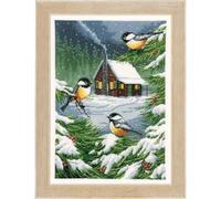 VERVACO Vevaco Kits De Punto De Cruz Contado Cuadros Decoracion DIY Creativo Kit ESCENA DE INVIERNO Manualidades Arte De Pared Bordar Kit Principiantes Regalo ca. 25 x 35 cm Cross Stitch Embroidery