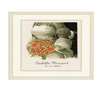 VERVACO Vevaco Kits De Punto De Cruz Contado Cuadros Decoracion DIY Creativo Kit Flores DE Boda Manualidades Arte De Pared Bordar Kit Principiantes Regalo ca. 19 x 24 cm Cross Stitch Embroidery
