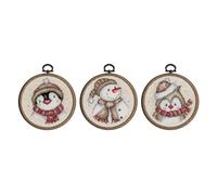 VERVACO Vevaco Kits De Punto De Cruz Contado Cuadros Decoracion DIY Creativo Kit juego de 3 FIGURAS DE INVIERNO Manualidades Arte De Pared Bordar Kit Principiantes Regalo ca. 10 x 10 cm Cross Stitch