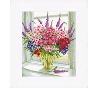 VERVACO Vevaco Kits De Punto De Cruz Contado Cuadros Decoracion DIY Creativo Kit Maceta DE Flores Manualidades Arte De Pared Bordar Kit Principiantes Regalo ca. 27 x 32 cm Cross Stitch Embroidery