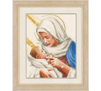 Vervaco Kit de punto de cruz contado MARÍA Y JESÚS - 23 x 27 cm, para principiantes