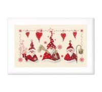 VERVACO Vevaco Kits De Punto De Cruz Contado Cuadros Decoracion DIY Creativo Kit MUÑECOS DE Navidad Manualidades Arte De Pared Bordar Kit Principiantes Regalo ca. 29 x 17 cm Cross Stitch Embroidery