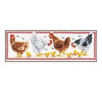 VERVACO Vevaco Kits De Punto De Cruz Contado Cuadros Decoracion DIY Creativo Kit POLLOS Manualidades Arte De Pared Bordar Kit Principiantes Regalo ca. 40 x 14 cm Cross Stitch Embroidery