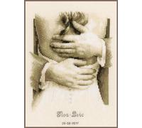 VERVACO Vevaco Kits De Punto De Cruz Contado Cuadros Decoracion DIY Creativo Kit RECIÉN Casados Manualidades Arte De Pared Bordar Kit Principiantes Regalo ca. 21 x 28 cm Cross Stitch Embroidery