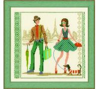 VERVACO Vevaco Kits De Punto De Cruz Contado Cuadros Decoracion DIY Creativo Kit Vintage EN PARÍS Manualidades Arte De Pared Bordar Kit Principiantes Regalo ca. 28 x 27 cm Cross Stitch Embroidery