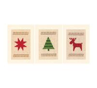 VERVACO Vevaco Kits De Punto De Cruz Contado Tarjeta De Felicitación DIY Creativo Kit juego de 3 NAVIDADManualidades Bordar Kit Principiantes Regalo ca. 10,5 x 15 cm Cross Stitch Embroidery