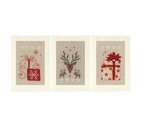VERVACO Vevaco Kits De Punto De Cruz Contado Tarjeta De Felicitación DIY Creativo Kit juego de 3 NAVIDADManualidades Bordar Kit Principiantes Regalo ca. 10,5 x 15 cm Cross Stitch Embroidery
