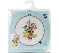 VERVACO Wooden Frame Birdhouse Cross Stitch Kit de Punto de Cruz con Anillo de Bordado: Nuestra casa de pájaros, Cotton, Colores Variados, ca. 24 x 24 cm / 9,6" x 9,6"