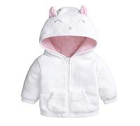 Verve Jelly Abrigo con capucha de piel sintética para bebés, niños y niñas con forma de oso, abrigo cálido de invierno, chaqueta, ropa blanca de 6 a 9 meses