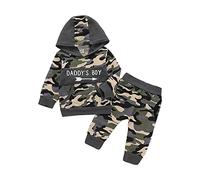 Verve Jelly Bebé Niños Ropa de otoño Trajes Estampado de letras Pullover con capucha Tops Pantalones de camuflaje Conjuntos de ropa 90 Camo-DADDY'S BOY 12-18 meses
