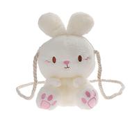 Verve Jelly Bolso Bandolera para Mujer Lindo Bolso con Conejito Mochila Conejo Mini Monedero Monedero Cadena Bandolera Esponjosa Bolso pequeño Tarjeta Bolsa para Guardar Llaves Mochila, Blanco 2