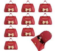 Verve Jelly Cajas de dulces de boda a las cajas de regalo de fiesta de 10 piezas, cajas de regalo de cuero Bowknot, mini bolsas de regalo de dulces de bolsos con mango para el cumpleaños de la boda