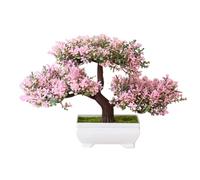 Verve Jelly Cedro Bonsai Artificial, Planta En Maceta De Pino De Simulación, Flores Artificiales Adornos De Plantas Rosa Falsas, Decoración Creativa Del Hogar