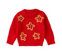 Verve Jelly Jersey de Navidad para Bebés Niños y Niñas Jersey de Navidad Jersey de Punto para niños Sudadera Ropa de otoño e Invierno Trajes Rojo 6-12 Meses