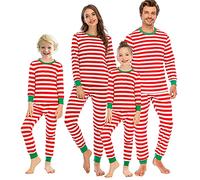 Verve Jelly Pijamas Familiares Pjs de Navidad Conjunto a Juego Ropa de Dormir a Rayas Pantalones Jammies de Navidad Pijamas de Navidad de Vacaciones para la Familia 130 Kid-Red 7-8 años