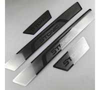 VERVELINK 4 Piezas Tira de umbral de Puerta de Acero Inoxidable para automóvil para Ki-a Stonic 2018 2019 2020 2021 2022 Bienvenidos Pedal Accesorios AutomáTico Listón Umbral Puerta Coche