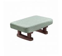Vervevum Reposapiés Pequeño, Reposapiés Pequeño Asiento De Lino Extraíble Patas De Madera Estilo 2