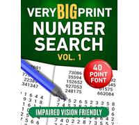 Very Big Print Number Search Vol. 1: Impaired Vision Friendly