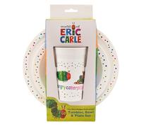 Very Hungry Caterpillar Juego de vajilla para niños - Juego de 3 platos de polipropileno reutilizables, cuenco y taza para niños - Juego de vaso y vajilla para comidas - para 36 meses en adelante
