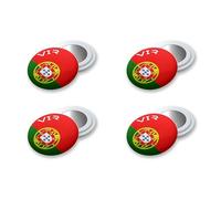 VERY IMPORTANT RUNNER - Pack com 4 Ímanes Desportivos com Bolsa Impermeável - Ímanes Porta-Dorsais para Corrida e Triatlo 18mm - Fixação Segura Sem Furos na Roupa - Bandeira de Portugal