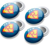 VERY IMPORTANT RUNNER - Pack de 4 Imanes Deportivos con Bolsa Impermeable - Imanes Sujeta Dorsales para Running y Triatlón 18mm - Sujeción Segura Sin Agujeros en la Ropa - Diseño Súper Runner